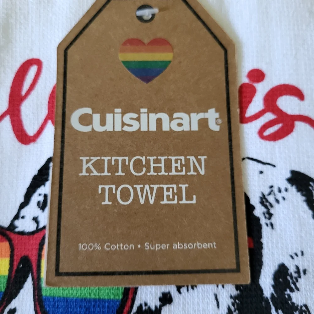 Cuisnart Love‎ is Love Rainbow Dog Sunglasses Dish Towel 16